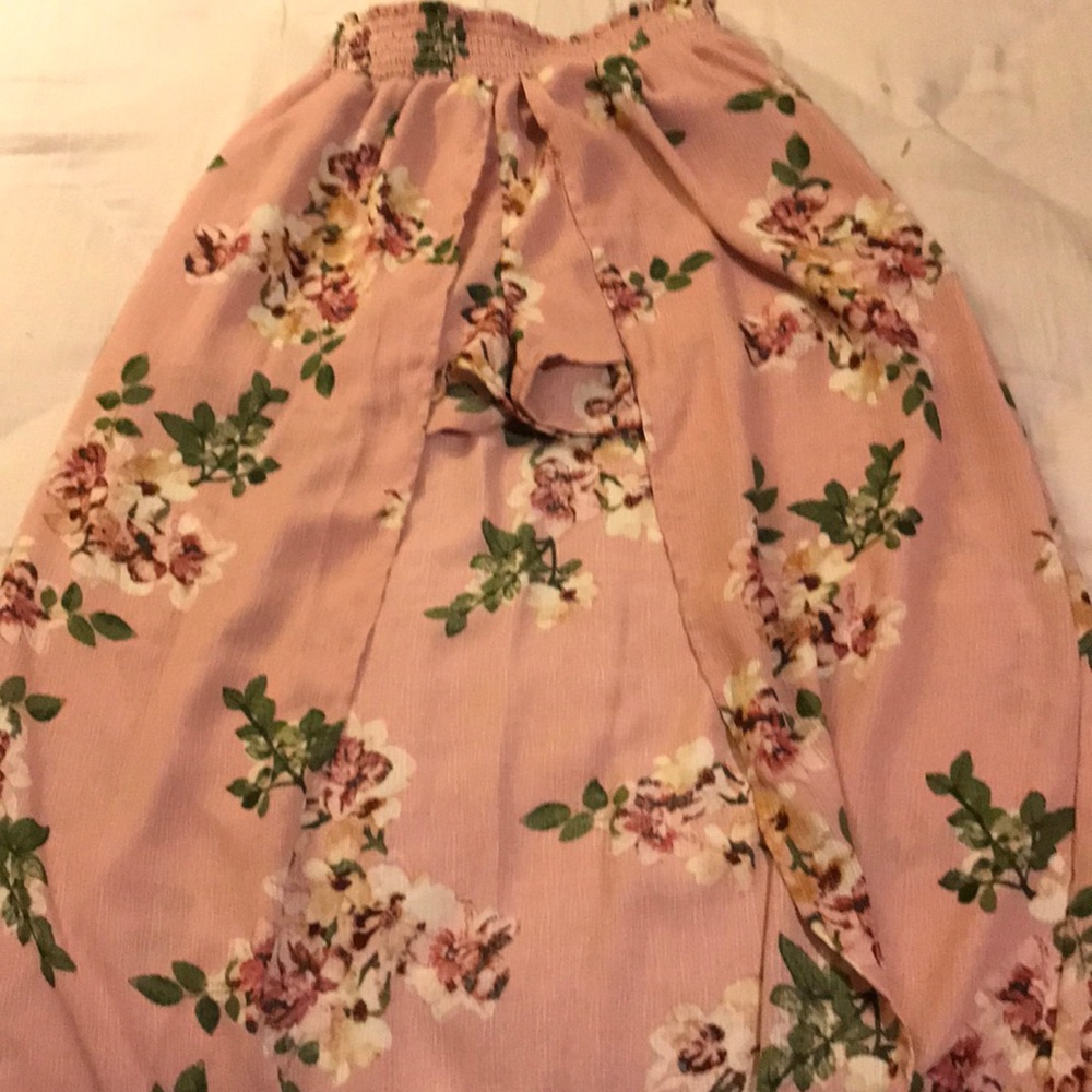 Pink floral skirt/ shorts